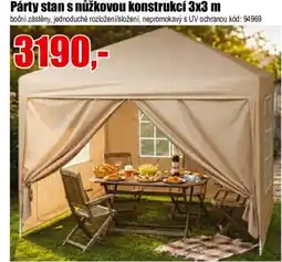 EVA Párty stan s nůžkovou konstrukcí nabídka