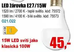 EVA LED žárovka E27/15W nabídka