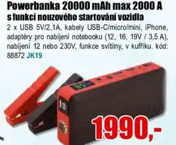 EVA Powerbanka 20000 mAh max 2000 A s funkcí nouzového startování vozidla nabídka