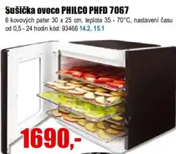 EVA Sušička ovoce PHILCO PHFD 7067 nabídka