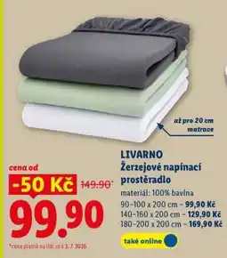 Lidl Livarno Žerzejové napínací prostěradlo nabídka