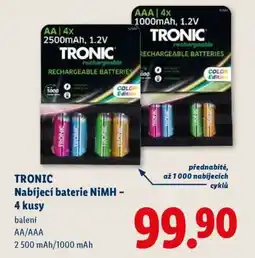 Lidl TRONIC Nabíjecí baterie NiMH – 4 kusy nabídka