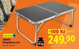 Lidl CRIVIT Kempinkový stůl nabídka