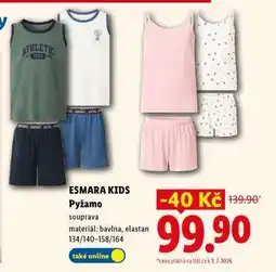 Lidl ESMARA KIDS Pyžamo nabídka