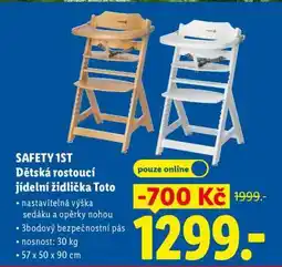 Lidl SAFETY 1ST Dětská rostoucí jídelní židlička Toto nabídka