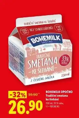 Lidl BOHEMILK OPOČNO Tradiční smetana ke šlehání nabídka