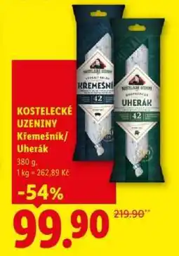 Lidl Kostelecké uzeniny KŘEMEŠNÍK UHERÁK nabídka