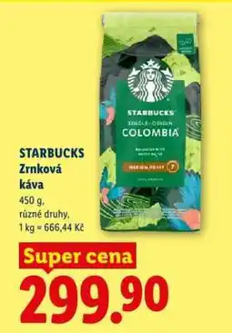 Lidl Starbucks Zrnková káva nabídka
