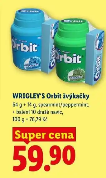 Lidl Wrigley's Orbit žvýkačky nabídka