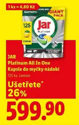 Lidl JAR Platinum All In One Kapsle do myčky nádobí nabídka