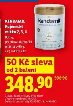 Lidl Kendamil kojenecké mléko 2/3/4 nabídka