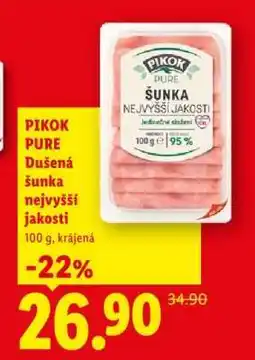 Lidl Pikok Pure Dušená šunka nejvyšší jakosti nabídka
