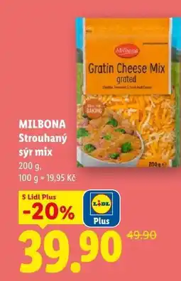 Lidl MILBONA Strouhaný sýr mix nabídka