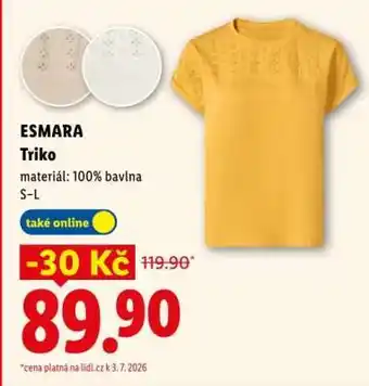 Lidl esmara TRIKO nabídka