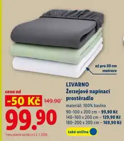 Lidl Livarno Žerzejové napínací prostěradlo nabídka
