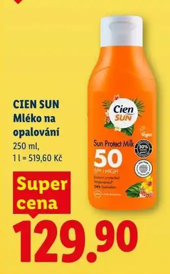 Lidl Cien sun MLÉKO NA OPALOVÁNÍ nabídka