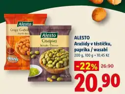 Lidl ALESTO Arašídy v těstíčku, paprika / wasabi nabídka