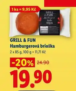 Lidl GRILL & FUN Hamburgerová brioška nabídka
