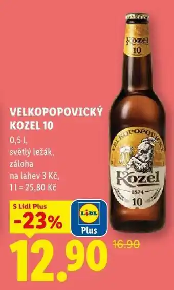 Lidl Velkopopovický Kozel 10 nabídka