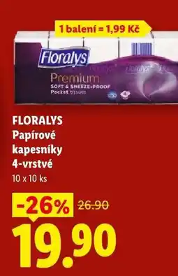 Lidl FLORALYS Papírové kapesníky 4-vrstvé nabídka