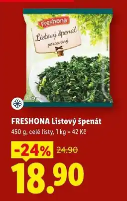 Lidl Freshona Listový špenát nabídka