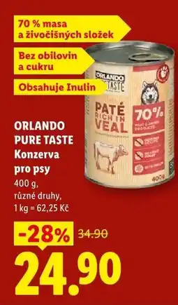 Lidl ORLANDO PURE TASTE Konzerva pro psy nabídka