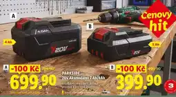 Lidl PARKSIDE 20V Akumulátor 2 Ah/4 Ah nabídka