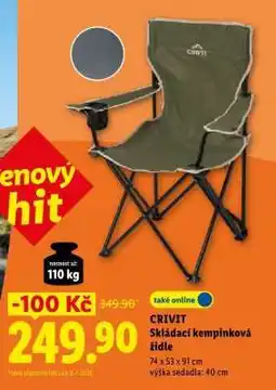 Lidl CRIVIT SKLÁDACÍ KEMPINKOVÁ ŽIDLE nabídka