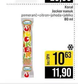 Jip Koral Jocker nanuk pomeranč+citron+jahoda+jablko 80 ml nabídka