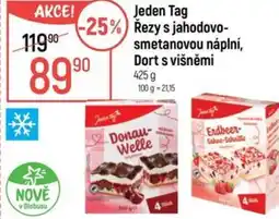 Globus Jeden Tag Řezy s jahodovo- smetanovou náplní, Dort s višněmi nabídka