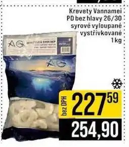 Jip Krevety Vannamei PD bez hlavy 26/30 syrové vyloupané vystřívkované nabídka