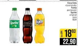 Jip Coca Cola různé druhy Fanta pomeranč Sprite original zero nabídka