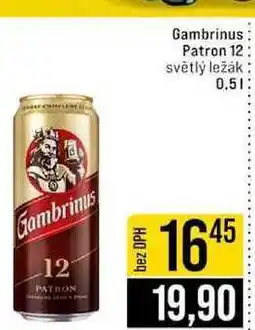 Jip Gambrinus Patron 12 světlý ležák nabídka
