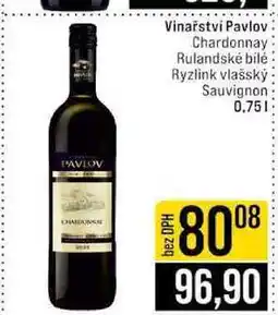 Jip Vinařství Pavlov Chardonnay Rulandské bílé Ryzlink vlašský Sauvignon nabídka
