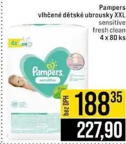 Jip Pampers vlhčené dětské ubrousky XXL sensitive fresh clean 4 x 80 ks nabídka