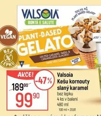 Globus Valsoia Kešu kornouty slaný karamel nabídka