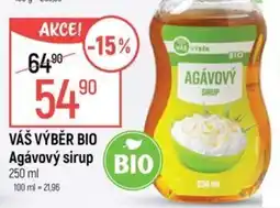 Globus VÁŠ VÝBĚR BIO Agávový sirup nabídka