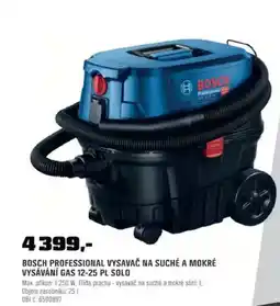 OBI Bosch professional vysavač na suché a mokré vysávání gas 12-25 pl solo nabídka