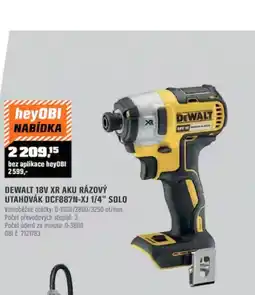 OBI Dewalt 18v xr aku rázový utahovák dcf887n-xj 1/4" solo nabídka