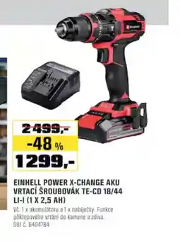 OBI Einhell power x-change aku vrtací šroubovák te-cd 18/44 li-i (1 x 2,5 ah) nabídka