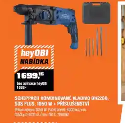 OBI Scheppach kombinované kladivo dh2260, sds plus, 1050 w + příslušenství nabídka