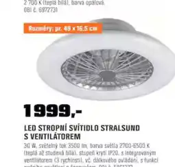 OBI Led stropní svítidlo stralsund s ventilátorem nabídka