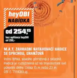OBI M.a.t. zahradní natahovací hadice se sprchou, oranžová nabídka