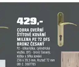 OBI Cobra dveřní štítové kování milena pz 72 ofs bronz česaný nabídka