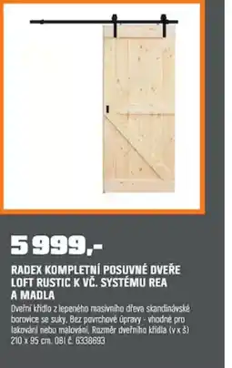 OBI Radex kompletní posuvné dveře loft rustic k vč. systému rea a madla nabídka