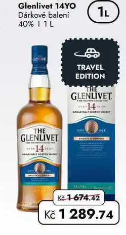 TRAVEL FREE Glenlivet 14YO Dárkové balení 40% nabídka