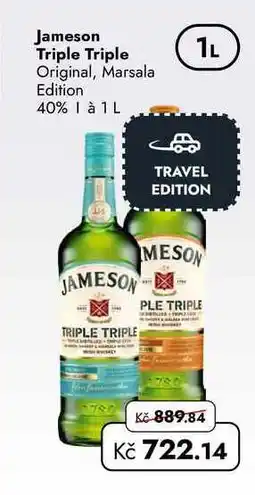 TRAVEL FREE Jameson Triple Triple Original, Marsala Edition 40% 1 à nabídka