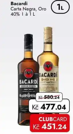 TRAVEL FREE Bacardi Carta Negra, Oro 40% | à nabídka