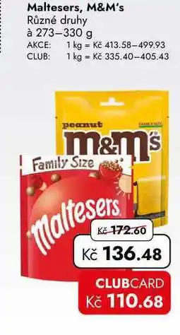 TRAVEL FREE Maltesers, M&M's Různé druhy à nabídka