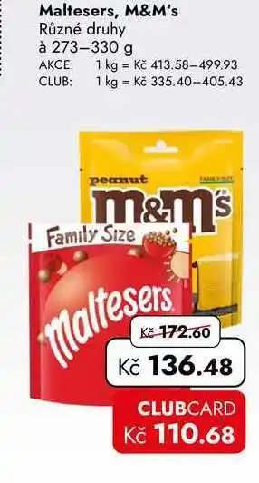 TRAVEL FREE Maltesers, M&M's Různé druhy à nabídka
